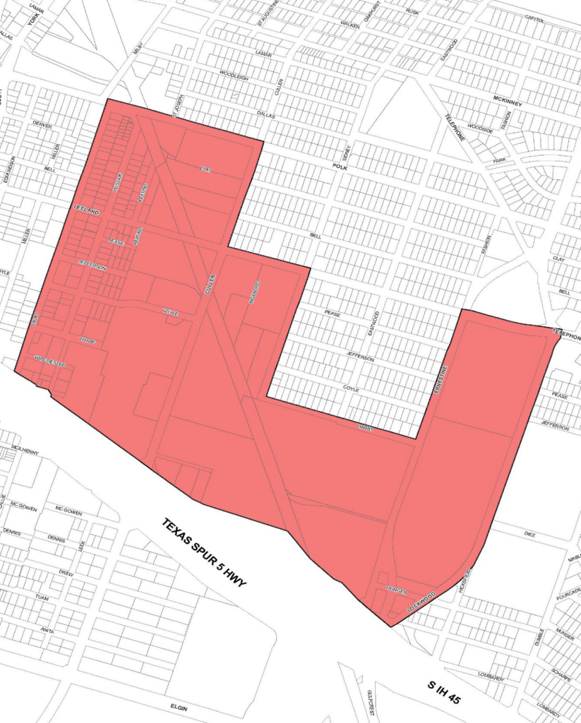Annexation Map located between University of Houston, and the growing East End of Houston. 