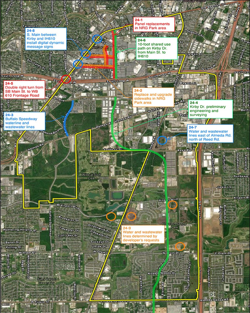 Map of Southern Sector CIP Projects